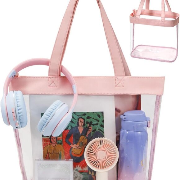 Clear Tote Bag Stadium Approved 12x6x12 12x12x6 Clear Bag for Stadium Events 12 - Picture 1 of 6